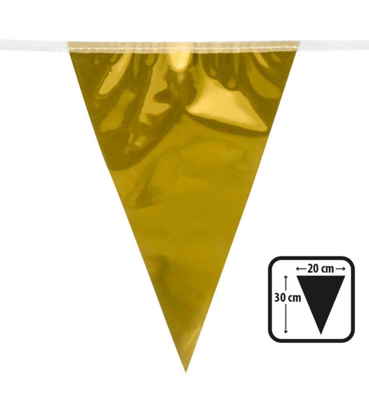 10m Gold Metallic Bunting