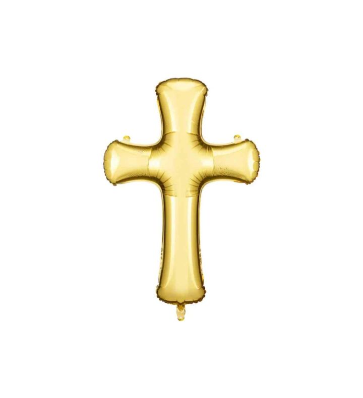 Gold Cross Foil Balloon 36" X 25"