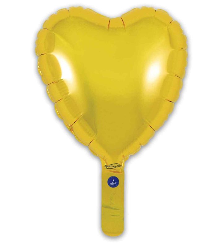 9" Oaktree Gold Heart Foil 5pcs