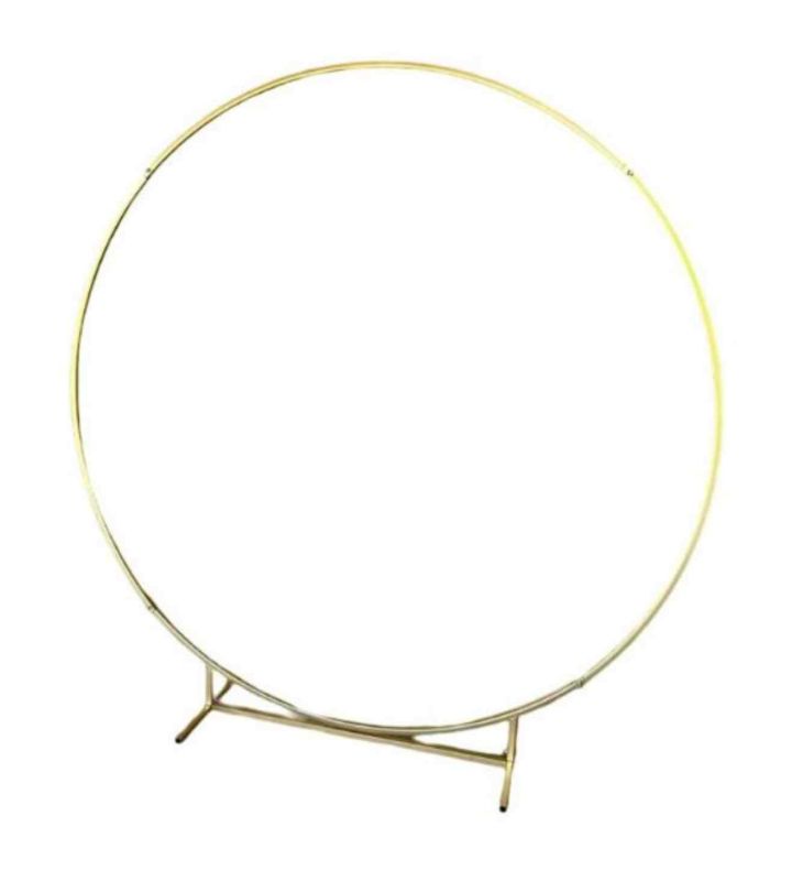 Gold Round Metal Frame With Stand 2m