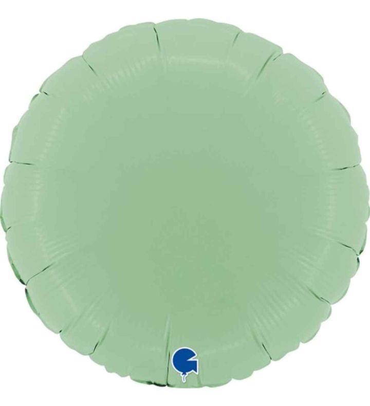 18" Grabo Round Matte Green Unpackaged Foil Balloon