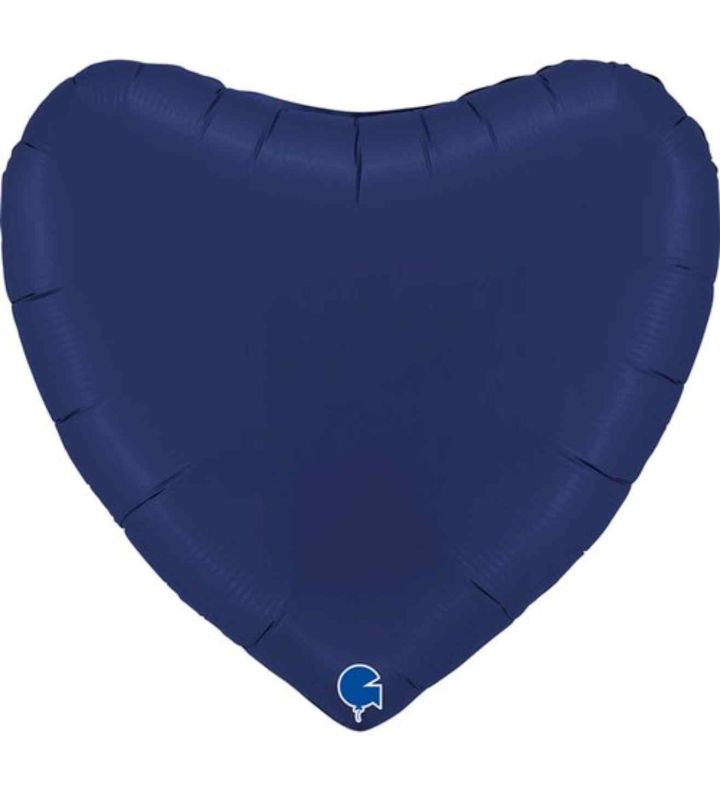36" Grabo Satin Blue Navy Heart