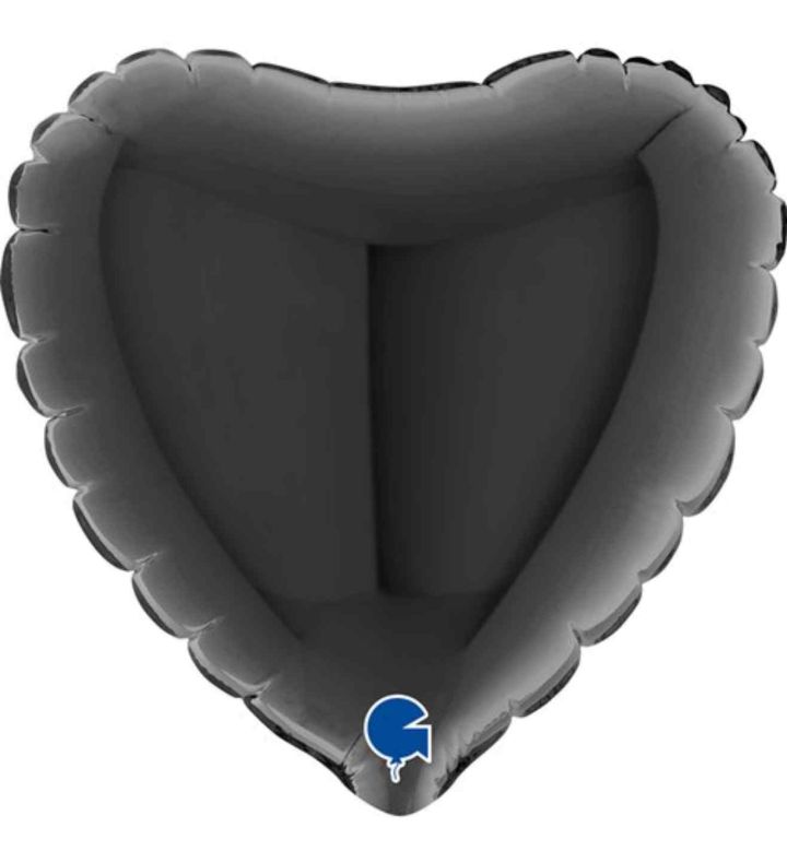 4" Grabo Heart Black Foil