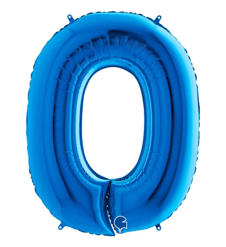 40" Grabo Blue Number 0 Foil Balloon