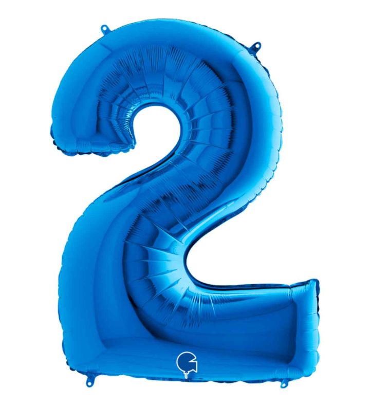 40" Grabo Blue Number 2 Foil Balloon
