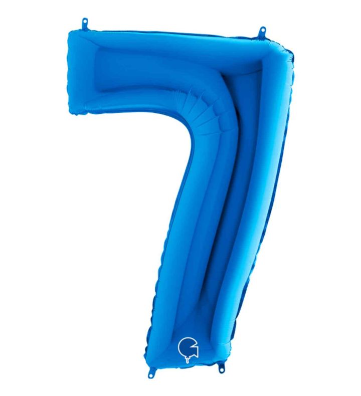 40" Grabo Blue Number 7 Foil Balloon