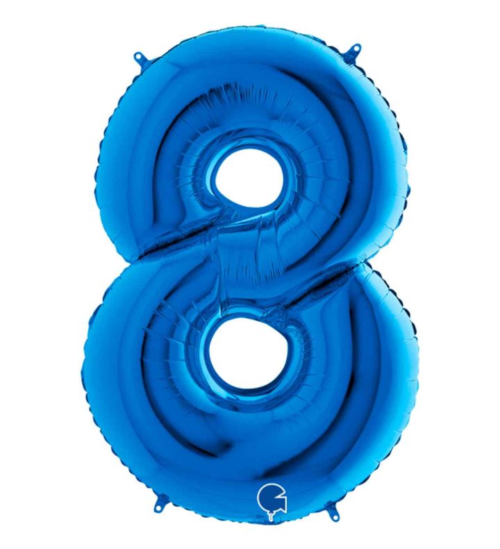 40" Grabo Blue Number 8 Foil Balloon