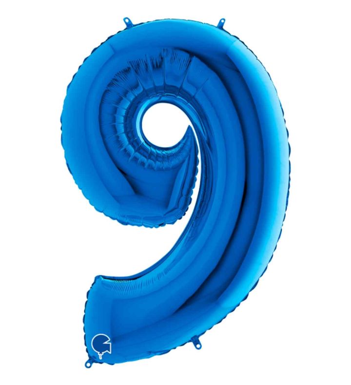 40" Grabo Blue Number 9 Foil Balloon