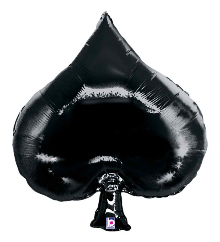 35" Betallic Casino Spade Foil Balloon