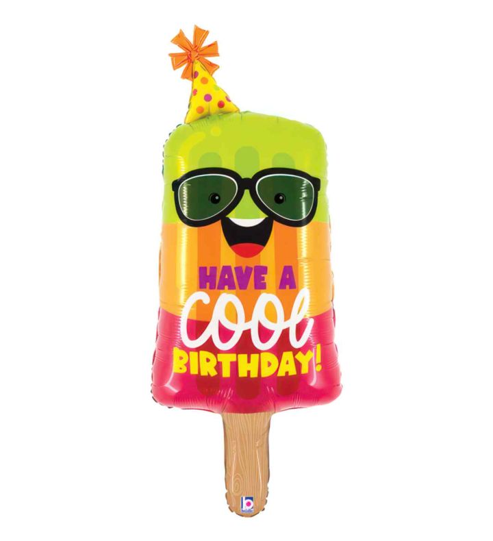 Cool Birthday Popsicle Foil Balloon