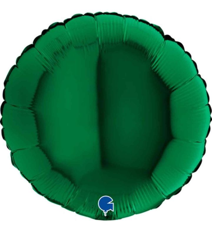 18" Grabo Round Dark Green Unpackaged Foil Balloon