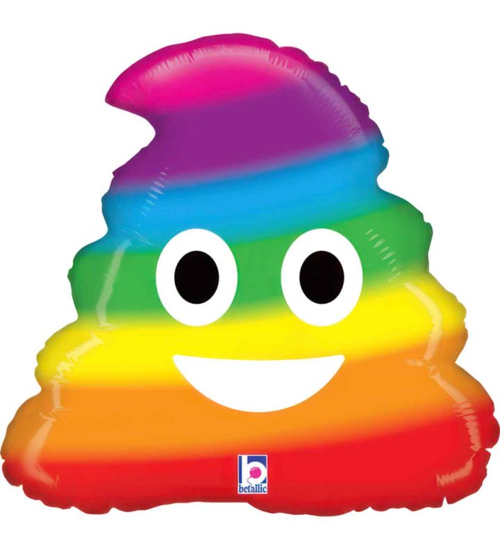 20" Betallic Emoji Rainbow Poo Shape