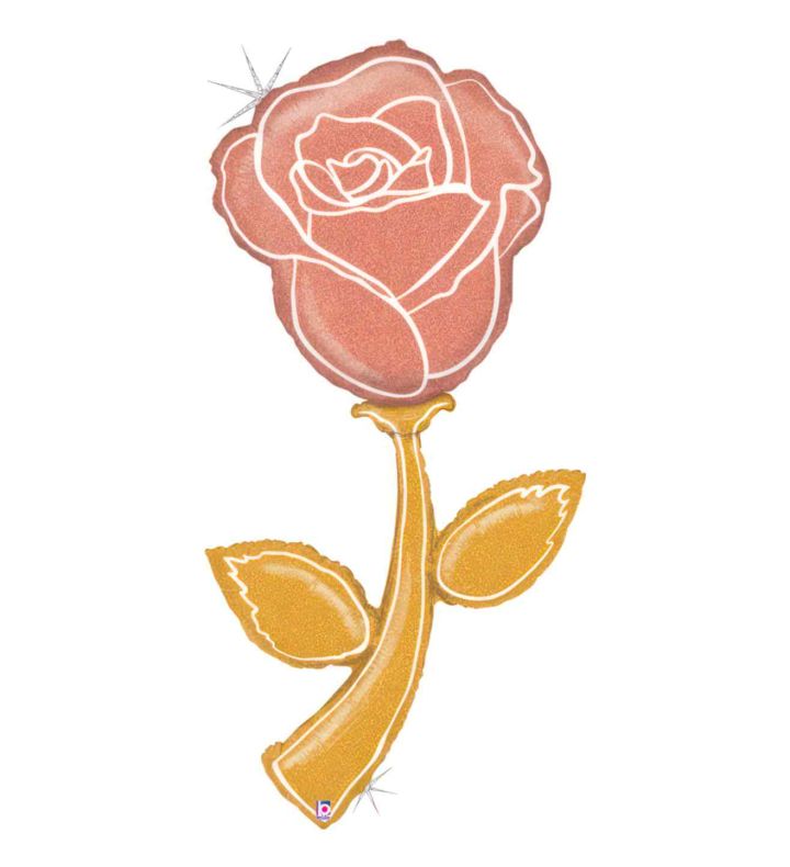 60" Betallic Fresh Picks Rose Gold Rose Shape
