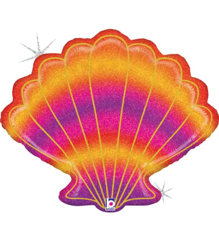 30" Betallic Glitter Seashell Shape