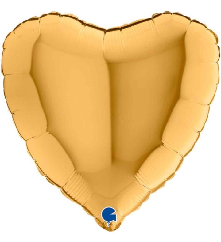 18" Grabo Heart Gold Foil Balloon Packaged