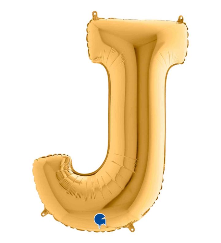 40" Grabo Gold Letter J Foil Balloon