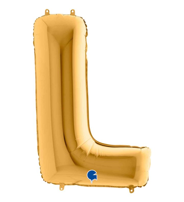 40" Grabo Gold Letter L Foil Balloon