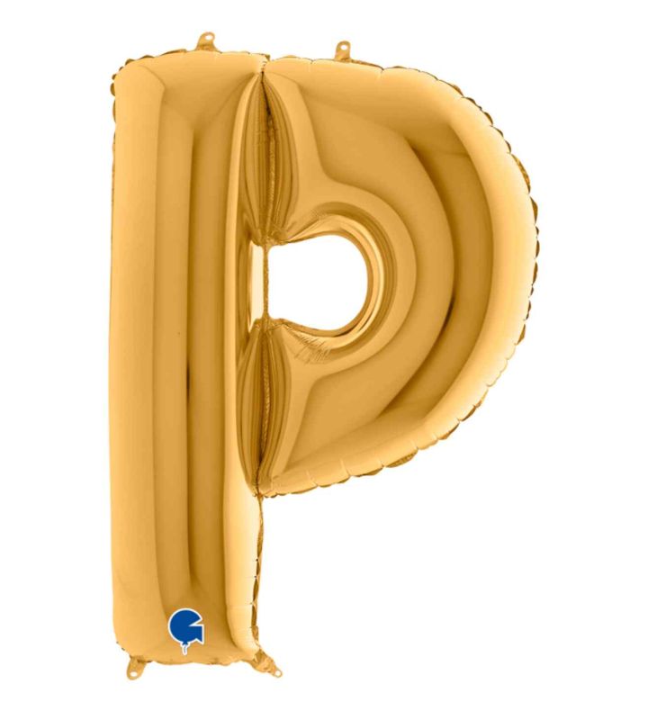 40" Grabo Gold Letter P Foil Balloon