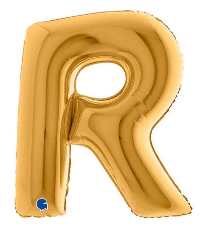 40" Grabo Gold Letter R Foil Balloon