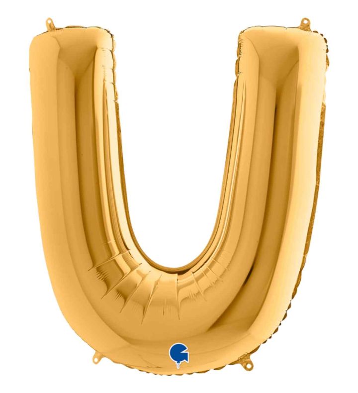 40" Grabo Gold Letter U Foil Balloon
