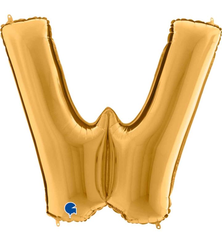 40" Grabo Gold Letter W Foil Balloon