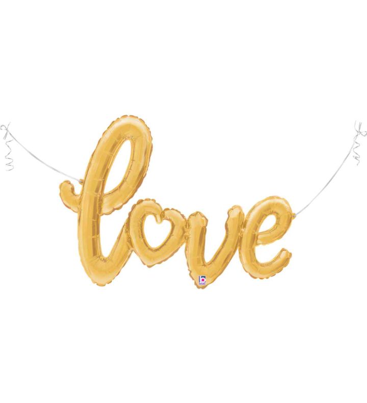 47" Betallic Gold Love Script Shape