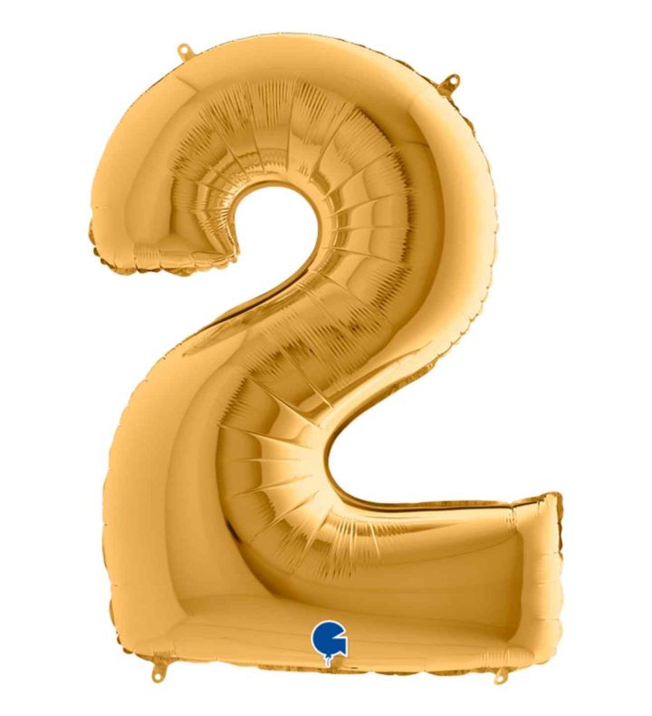40" Grabo Gold Number 2 Foil Balloon