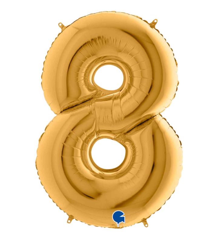 40" Grabo Gold Number 8 Foil Balloon