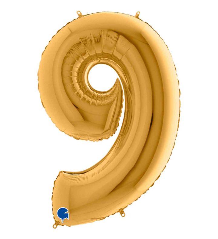 40" Grabo Gold Number 9 Foil Balloon