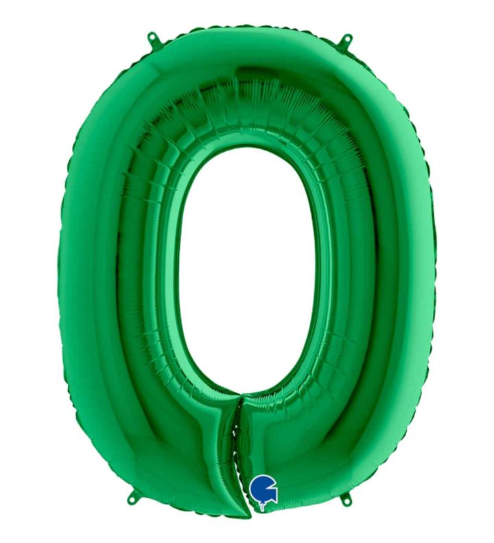 40" Grabo Green Number 0 Foil Balloon