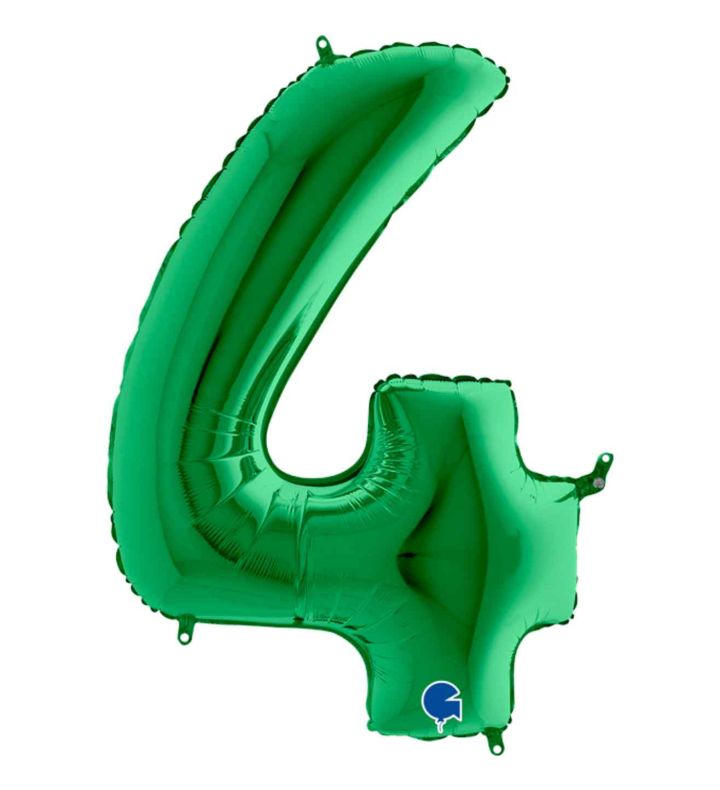 40" Grabo Green Number 4 Foil Balloon