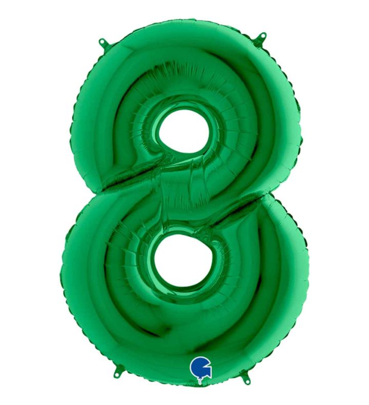 40" Grabo Green Number 8 Foil Balloon