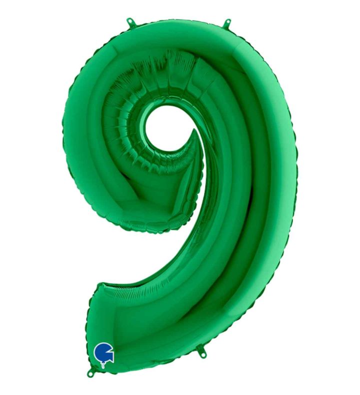 40" Grabo Green Number 9 Foil Balloon