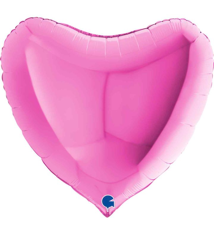 36" Grabo Fuxia Heart Foil Balloon