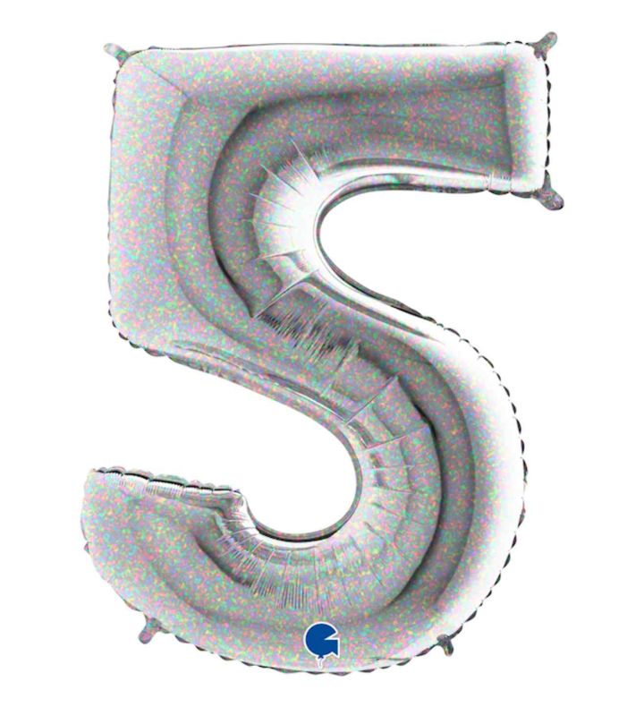 40" Grabo Holographic Number 5 Foil Balloon