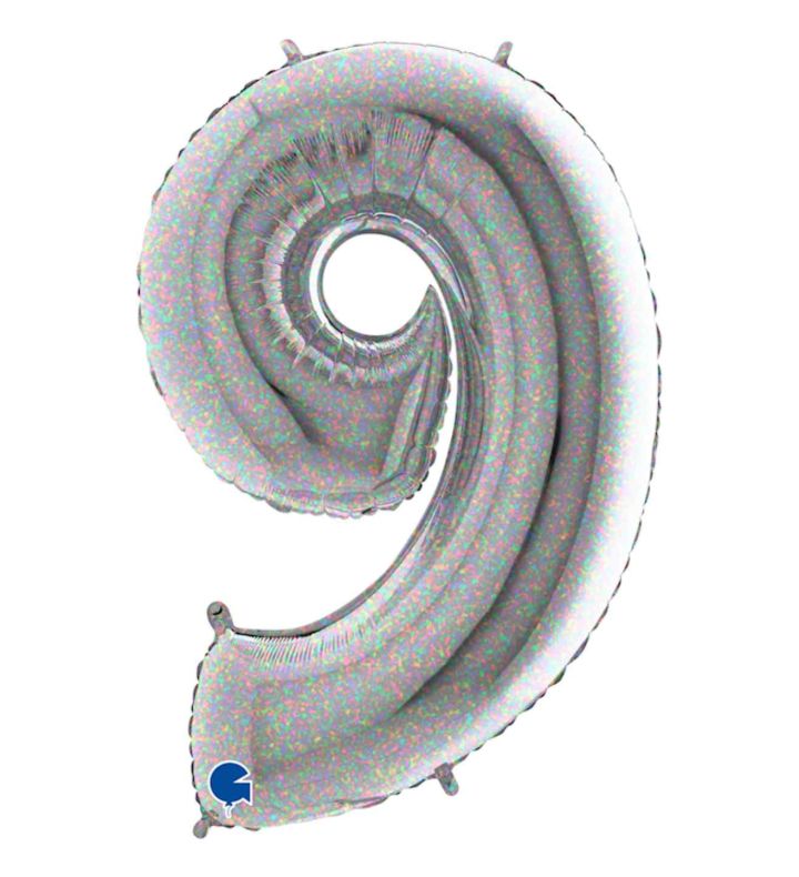 40" Grabo Holographic Number 9 Foil Balloon