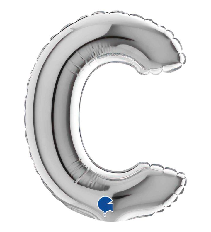7" Grabo Silver Letter C Foil Balloon