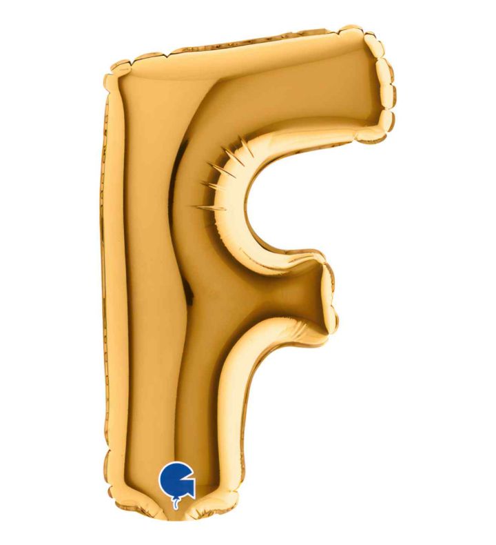 7" Grabo Gold Letter F Foil Balloon