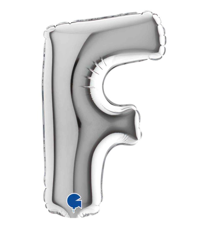 7" Grabo Silver Letter F Foil Balloon