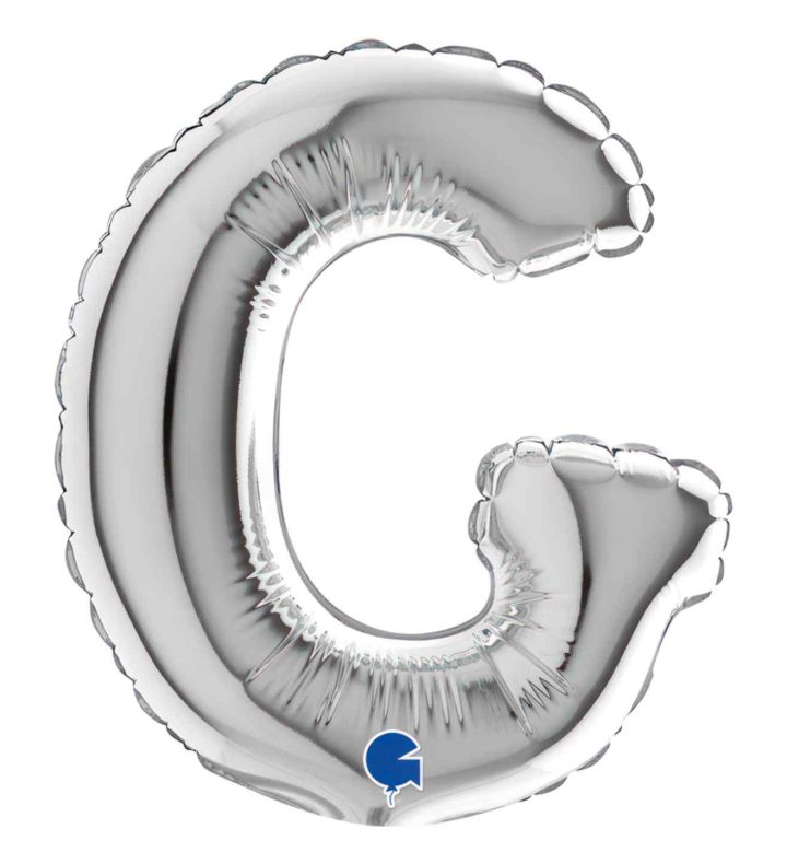7" Grabo Silver Letter G Foil Balloon