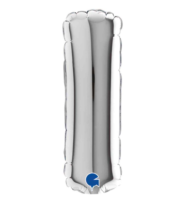 7" Grabo Silver Letter I Foil Balloon