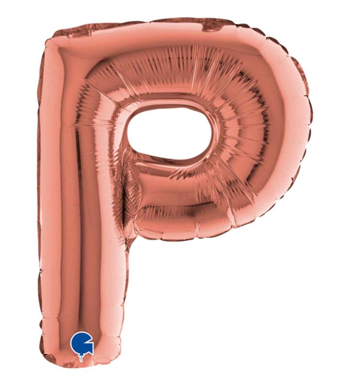 14" Rose Gold Letter P Grabo Foil Balloon