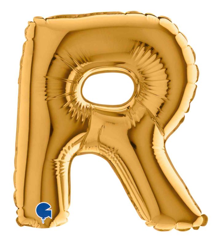 7" Grabo Gold Letter R Foil Balloon