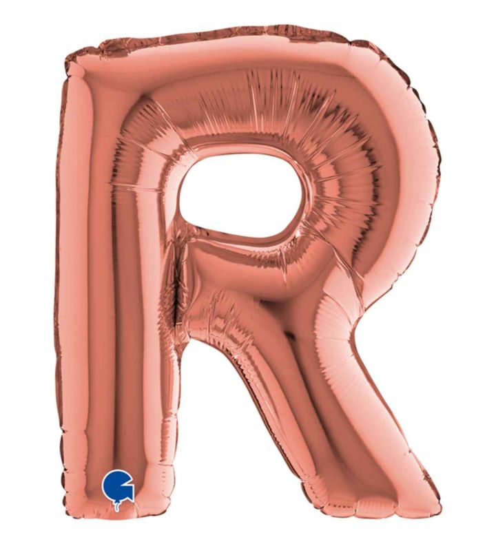 14" Rose Gold Letter R Grabo Foil Balloon