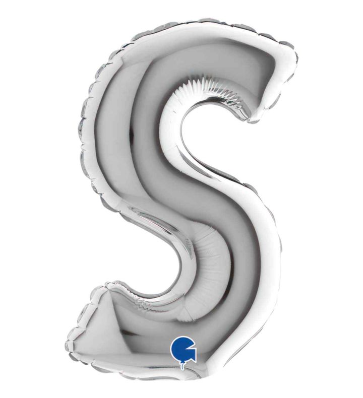 7" Grabo Silver Letter S Foil Balloon
