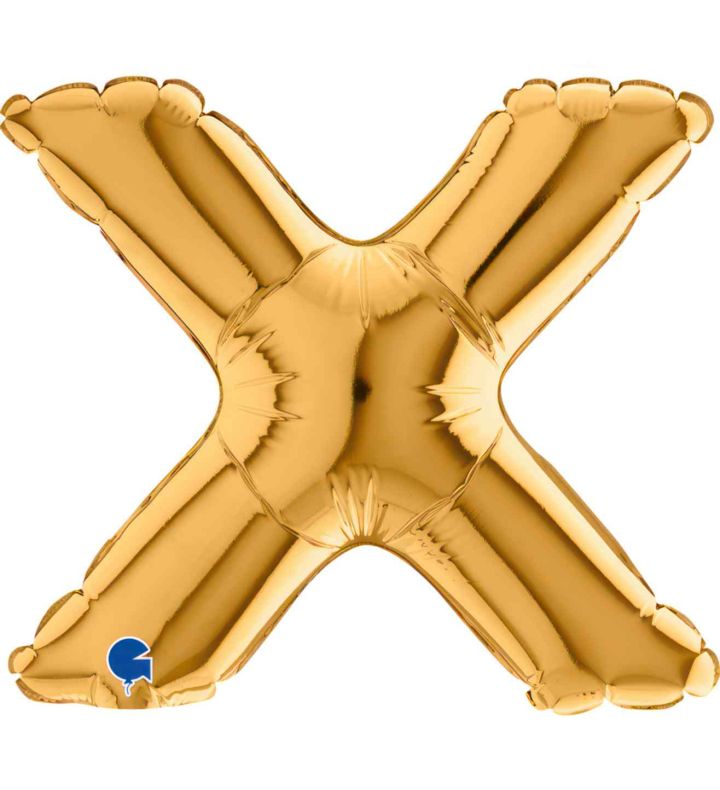 7" Grabo Gold Letter X Foil Balloon