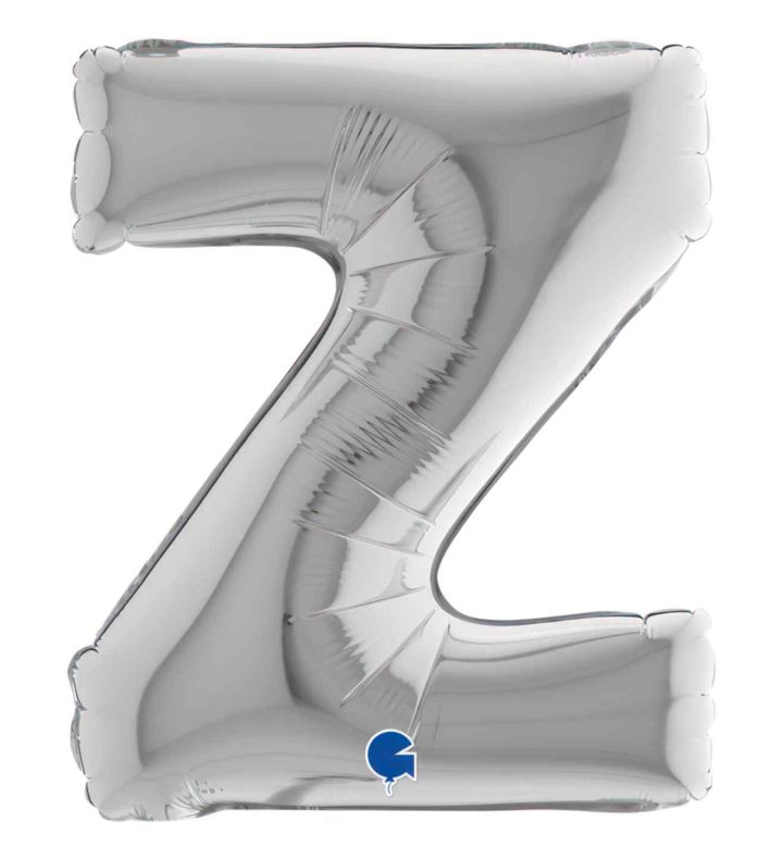 14" Silver Letter Z Grabo Foil Balloon