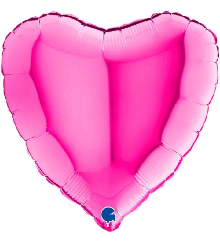 9" Grabo Heart Magenta Foil