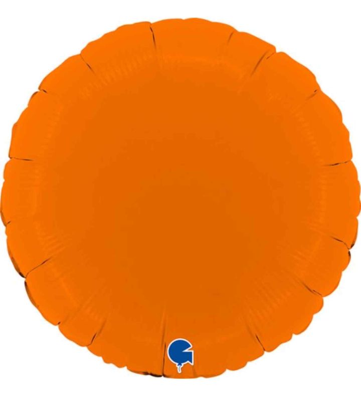 18" Grabo Round Orange Foil Balloon