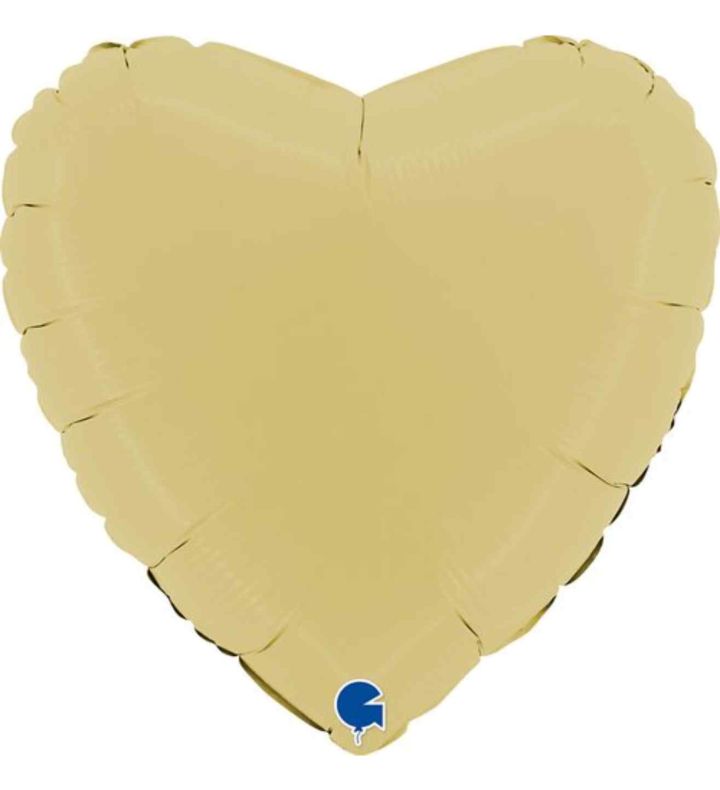 18" Grabo Heart Matte Yellow Foil